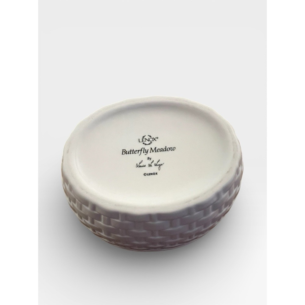 Lenox Butterfly Meadow Kitten Covered Bowl by Louise Le Luyer White Floral 6.5" - Picture 4 of 5